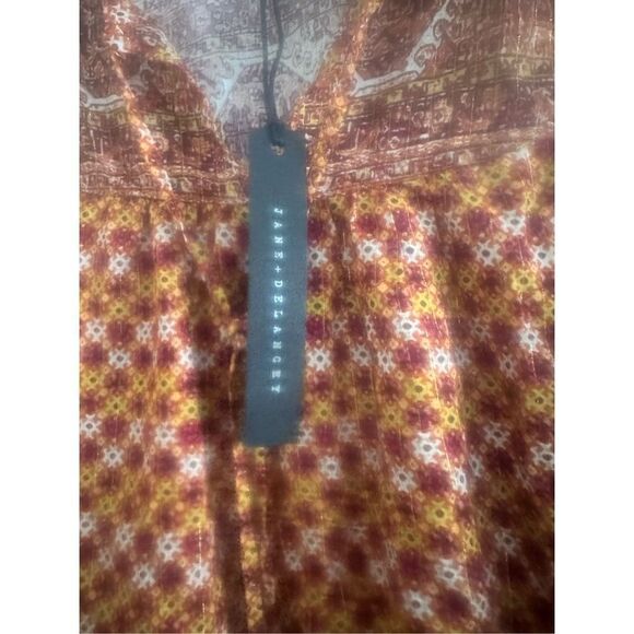 Jane and Delancey Women's size small Multicolor V-Neck Peasant Blouse - Picture 6 of 8